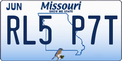 MO license plate RL5P7T