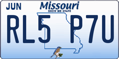 MO license plate RL5P7U