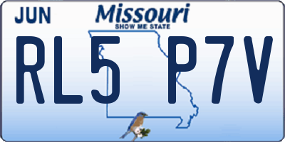 MO license plate RL5P7V