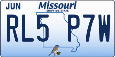 MO license plate RL5P7W