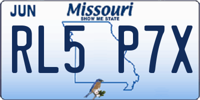 MO license plate RL5P7X