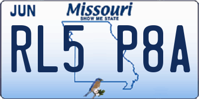 MO license plate RL5P8A