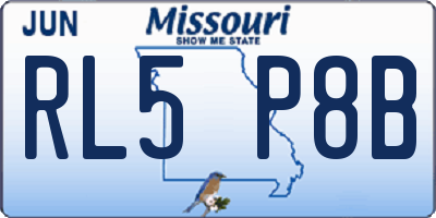MO license plate RL5P8B