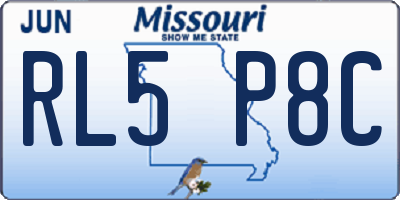 MO license plate RL5P8C