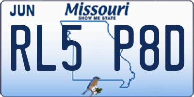 MO license plate RL5P8D