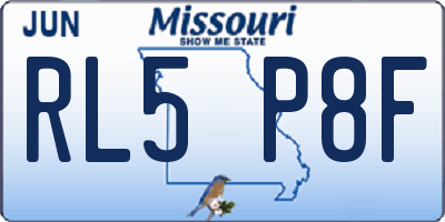 MO license plate RL5P8F