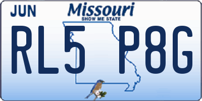 MO license plate RL5P8G