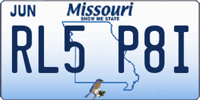 MO license plate RL5P8I