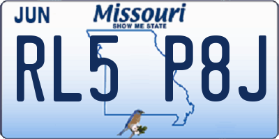 MO license plate RL5P8J
