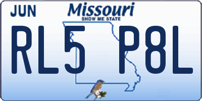 MO license plate RL5P8L
