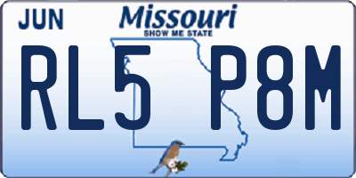 MO license plate RL5P8M