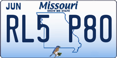 MO license plate RL5P8O