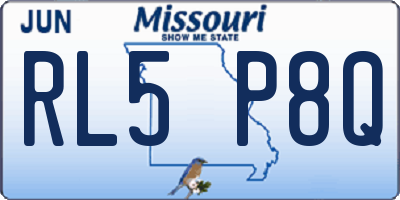 MO license plate RL5P8Q