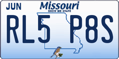 MO license plate RL5P8S