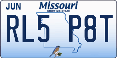 MO license plate RL5P8T