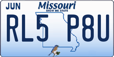 MO license plate RL5P8U