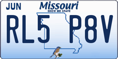 MO license plate RL5P8V