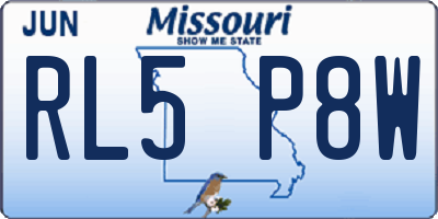 MO license plate RL5P8W