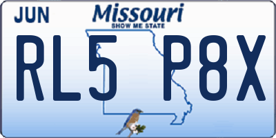 MO license plate RL5P8X