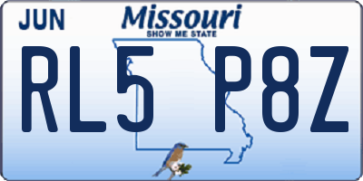 MO license plate RL5P8Z