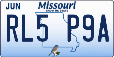 MO license plate RL5P9A