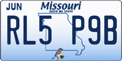 MO license plate RL5P9B