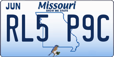 MO license plate RL5P9C