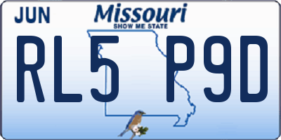 MO license plate RL5P9D