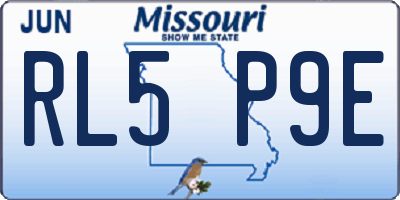 MO license plate RL5P9E