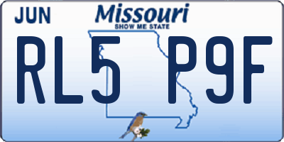 MO license plate RL5P9F