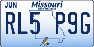 MO license plate RL5P9G