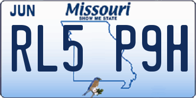 MO license plate RL5P9H