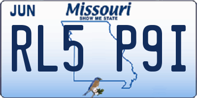 MO license plate RL5P9I