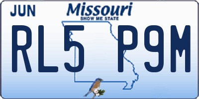 MO license plate RL5P9M