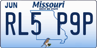 MO license plate RL5P9P