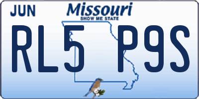 MO license plate RL5P9S