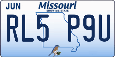 MO license plate RL5P9U