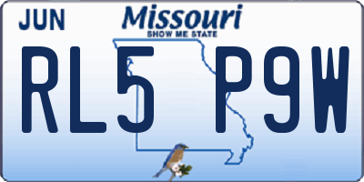 MO license plate RL5P9W