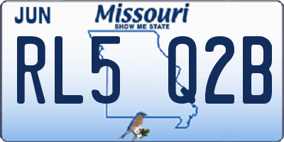 MO license plate RL5Q2B