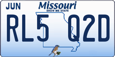 MO license plate RL5Q2D