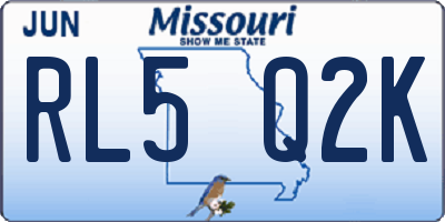MO license plate RL5Q2K