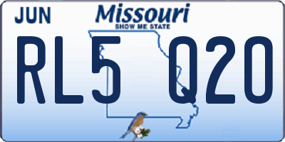 MO license plate RL5Q2O