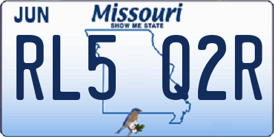 MO license plate RL5Q2R