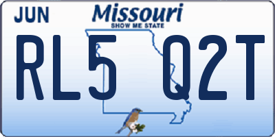MO license plate RL5Q2T
