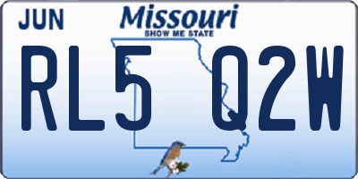 MO license plate RL5Q2W