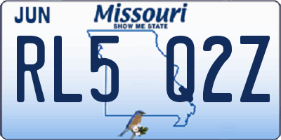 MO license plate RL5Q2Z