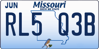 MO license plate RL5Q3B