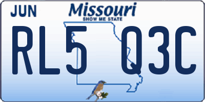 MO license plate RL5Q3C