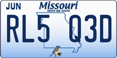 MO license plate RL5Q3D