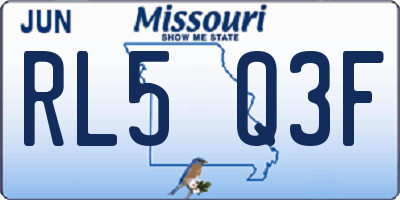 MO license plate RL5Q3F